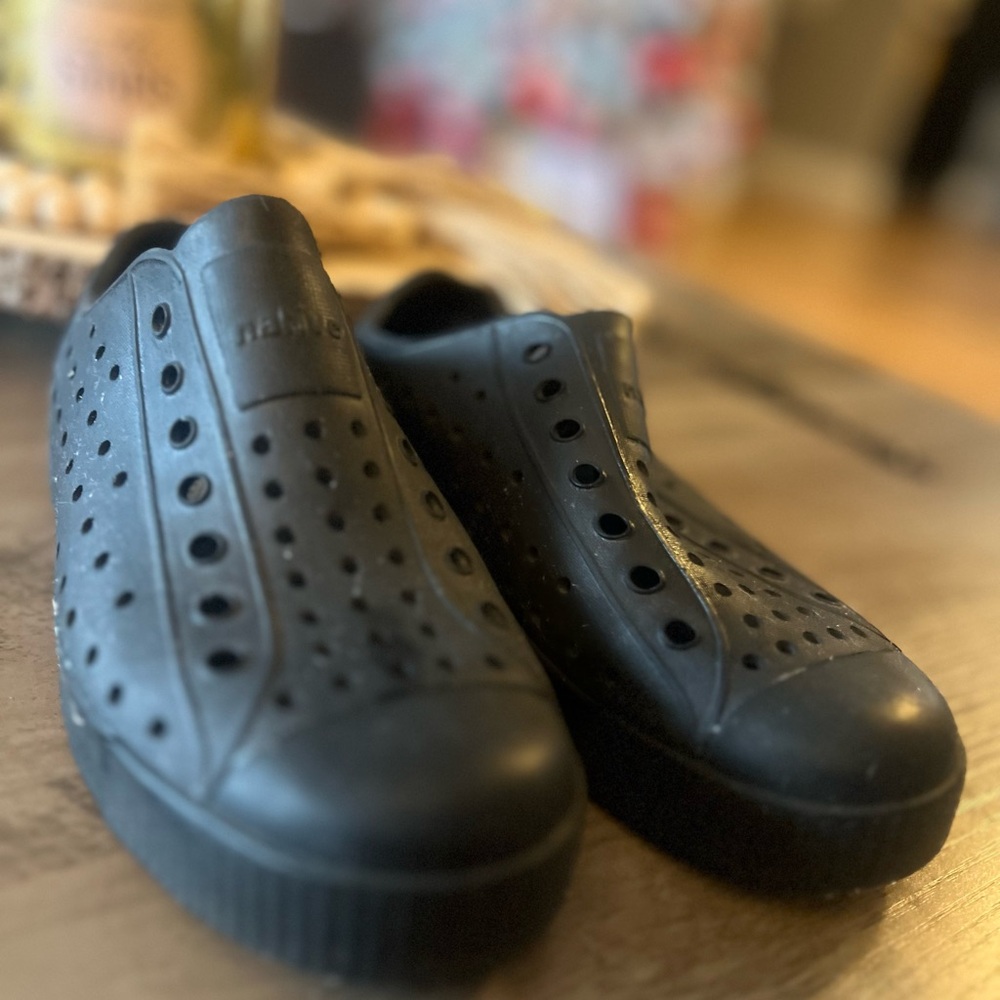 Native Black Perforated Slip-On Shoes size 2J